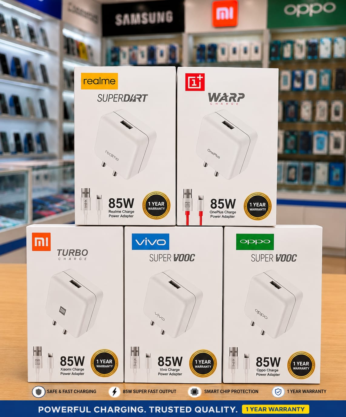 85W mix Charger With 1 Year Warranty
